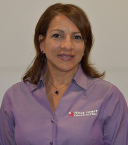 Portrait Isabel Gorostarzu, corporate office manager of West Coast Construction Services.